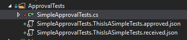 Files created after running test.