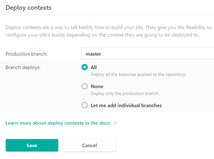 Deploy all branches pushed to Netlify